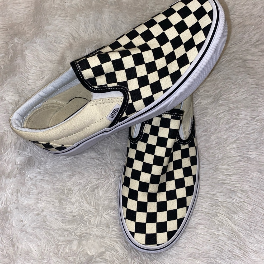 Vans Black and White Checkerboard Slip-Ons - Picture 3 of 4
